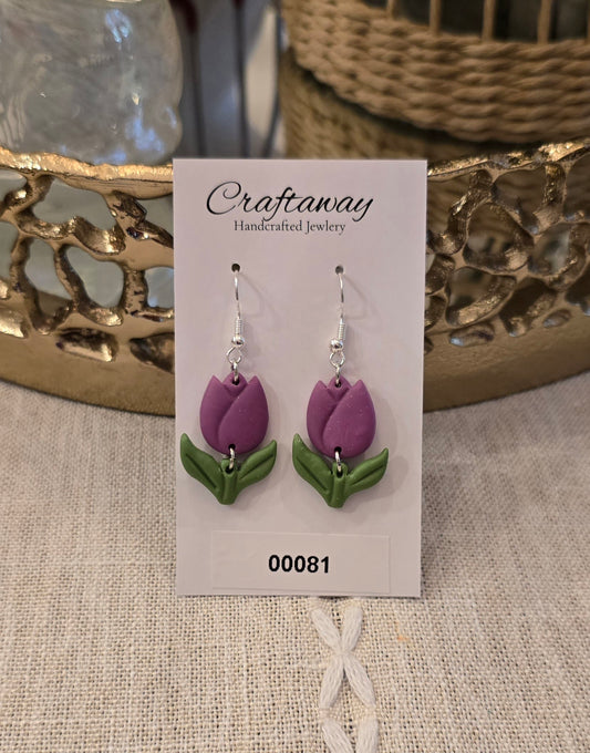 Polymer Clay Purple Tulips