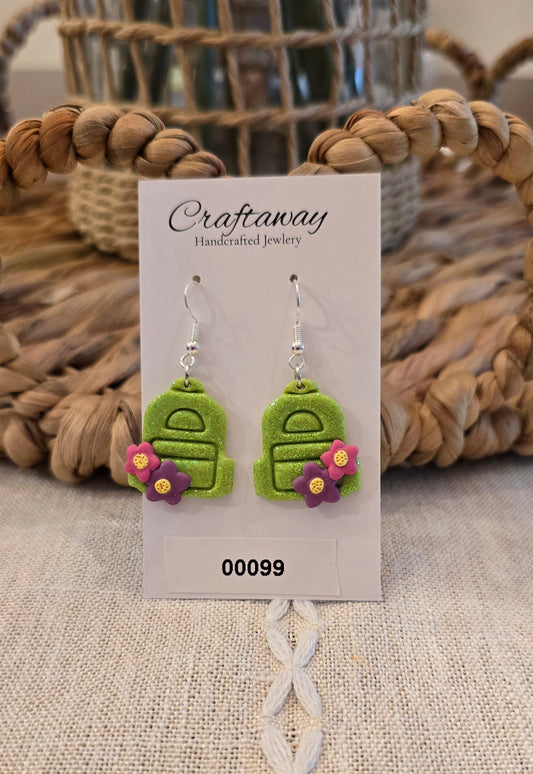 Polymer Clay Green Bookbags
