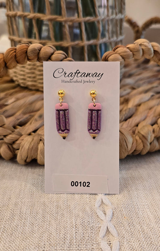 Polymer Clay Purple Pencils