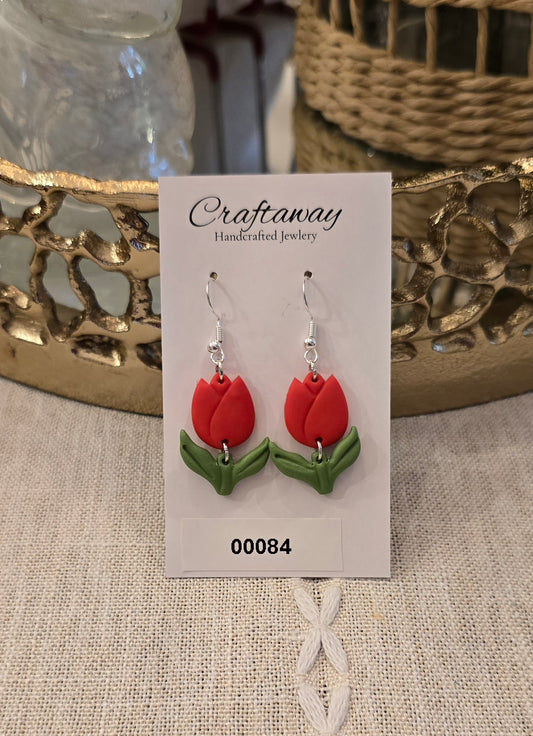 Polymer Clay Red Tulips