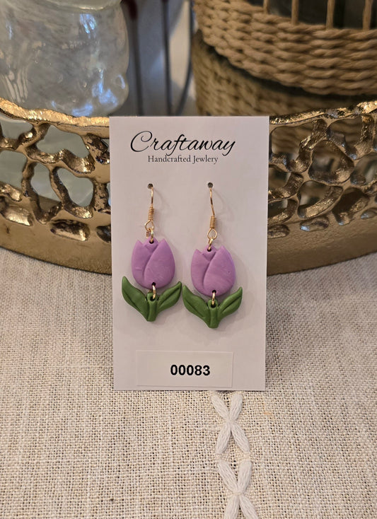 Polymer Clay Purple Tulips
