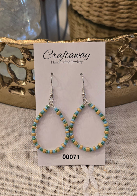 Beaded Oval Hoops